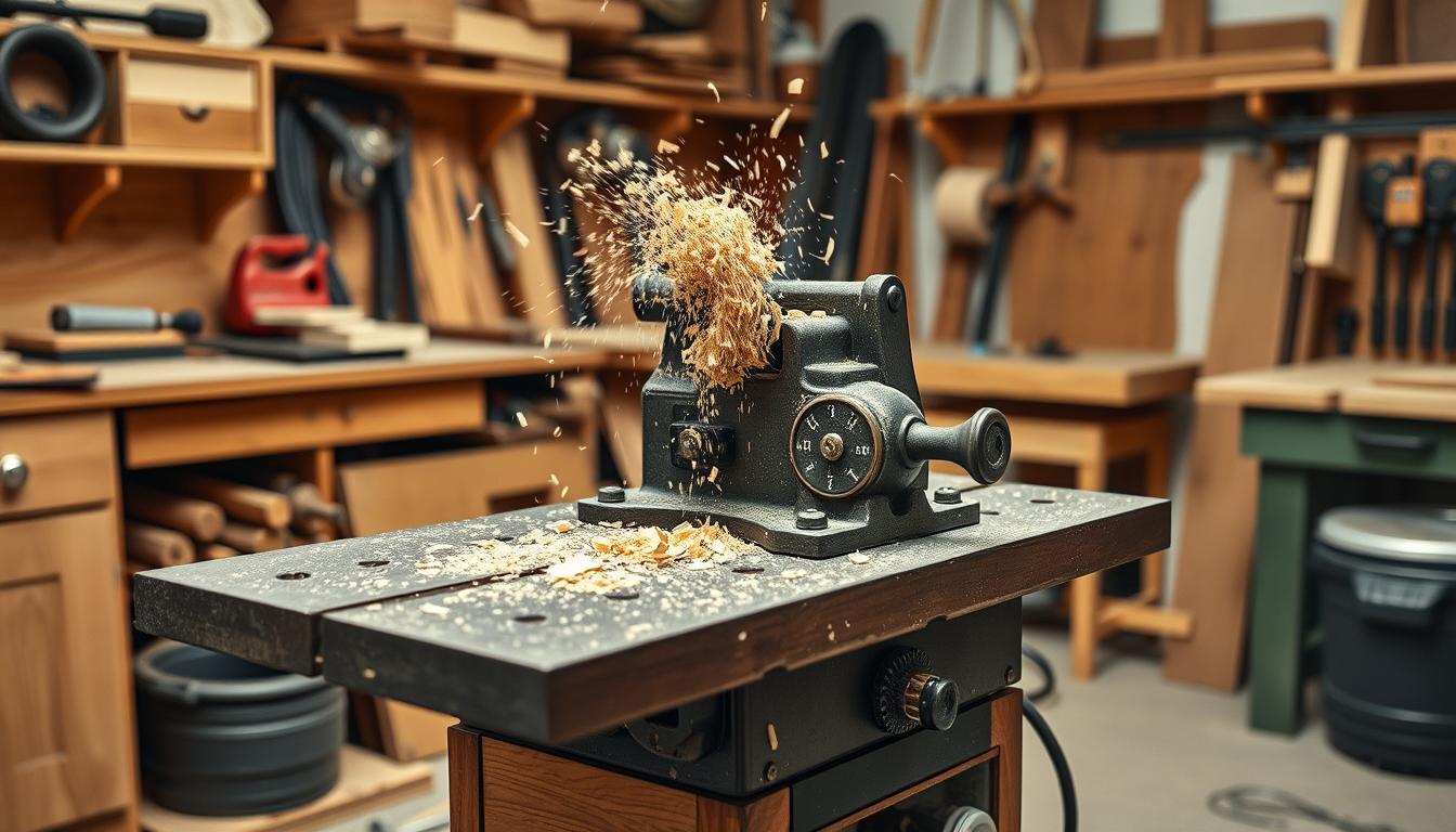 Plaina Elétrica de Bancada com Mesa de Ferro Fundido