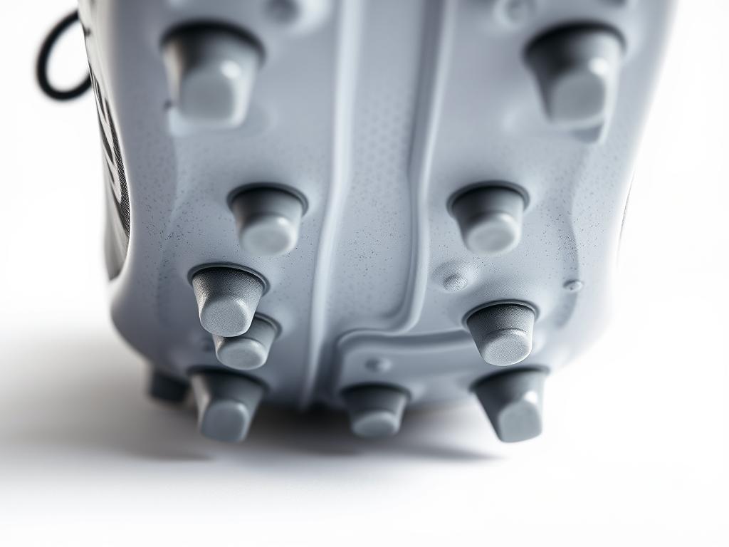 Solado de uma chuteira society mostrando as travas