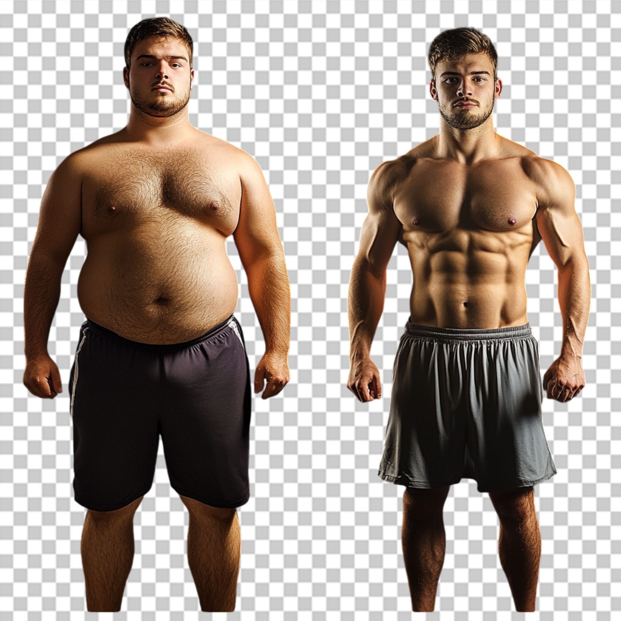 Homem mostrando resultados impressionantes após usar GHDROL